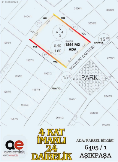 HASTAHANE İLERİSİ 4 KAT 1866 m2 ADA ! (YATIRIM FIRSATI)