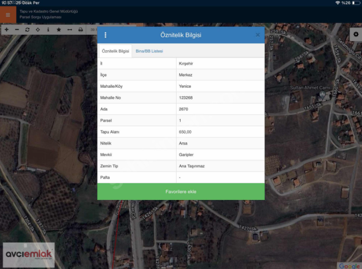 4 KAT %40 İMARLI DİNEKBAĞ - GÜNEYKENT YOLU SARAYCIK MEVKİİN DE