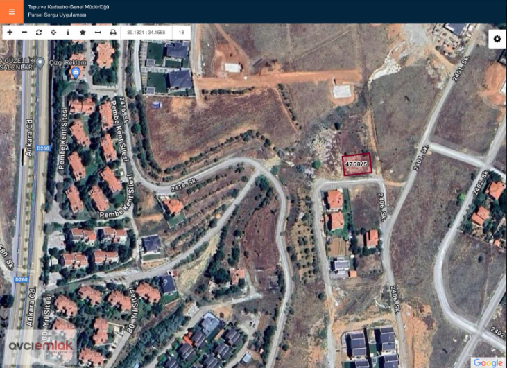 500 m2 ARSA ,VALİ KONAĞI İLERİSİ DOKTORLAR SİTESİ ARKASINDA